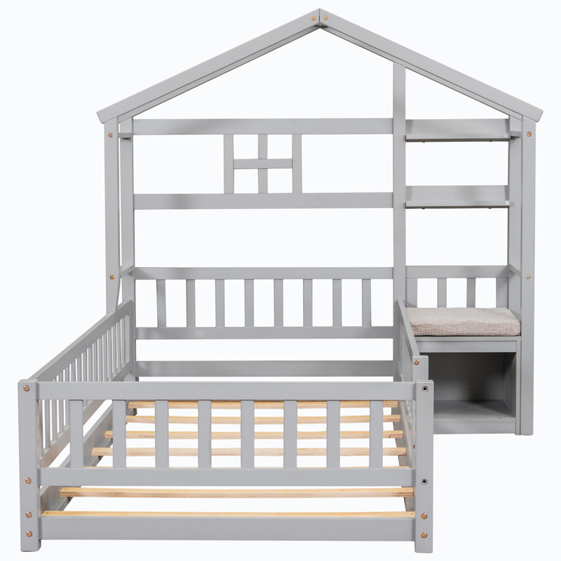 Lit plateforme 59,03 po, gris