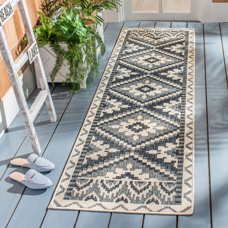 Tapis d'intérieur / extérieur Northpoint Veranda Performance Southwestern, Tapis de couloir 2 pi 3 po x 10 pi