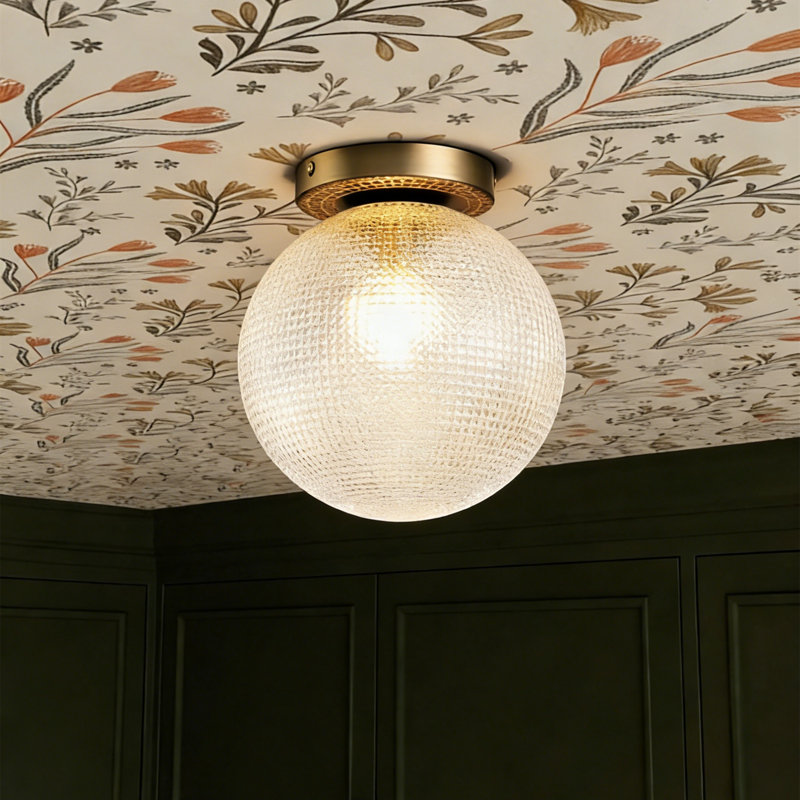 1 - Light Glass Globe Flush Mount Ceiling Light