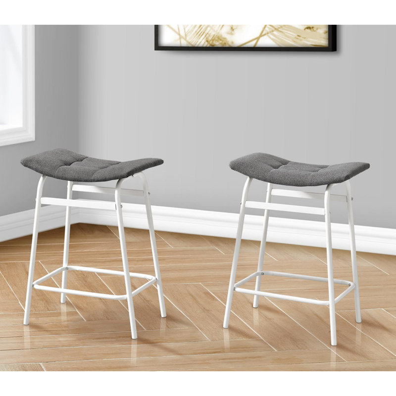Modern Minimalist Barstool, Gray/White