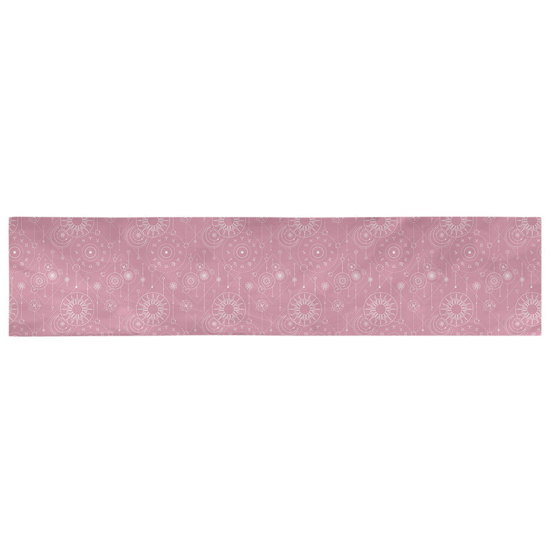 Avicia Astrology Table Runner, 72" x 16", Poly Twill, Pink