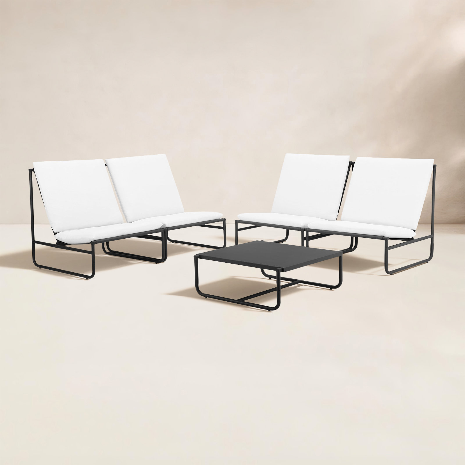 Sean 4-Person Patio Seating Group, Black