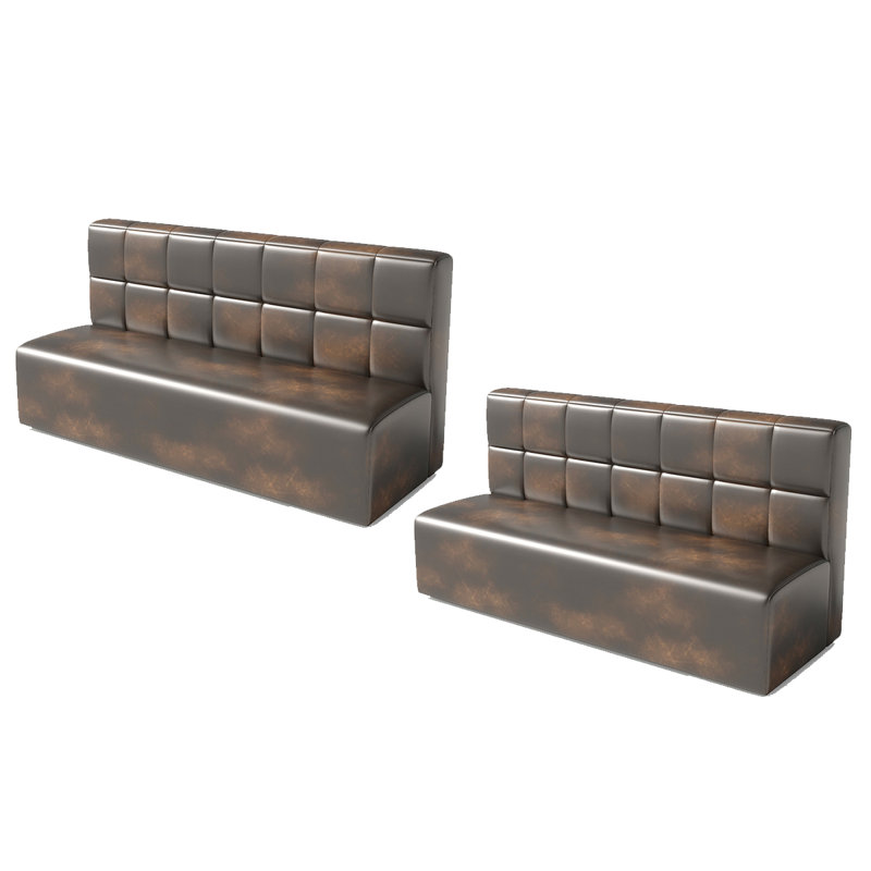 Ensemble de 2 bancs rembourrés en similicuir, H 31,5 po x l 70,87 po x P 25,59 po