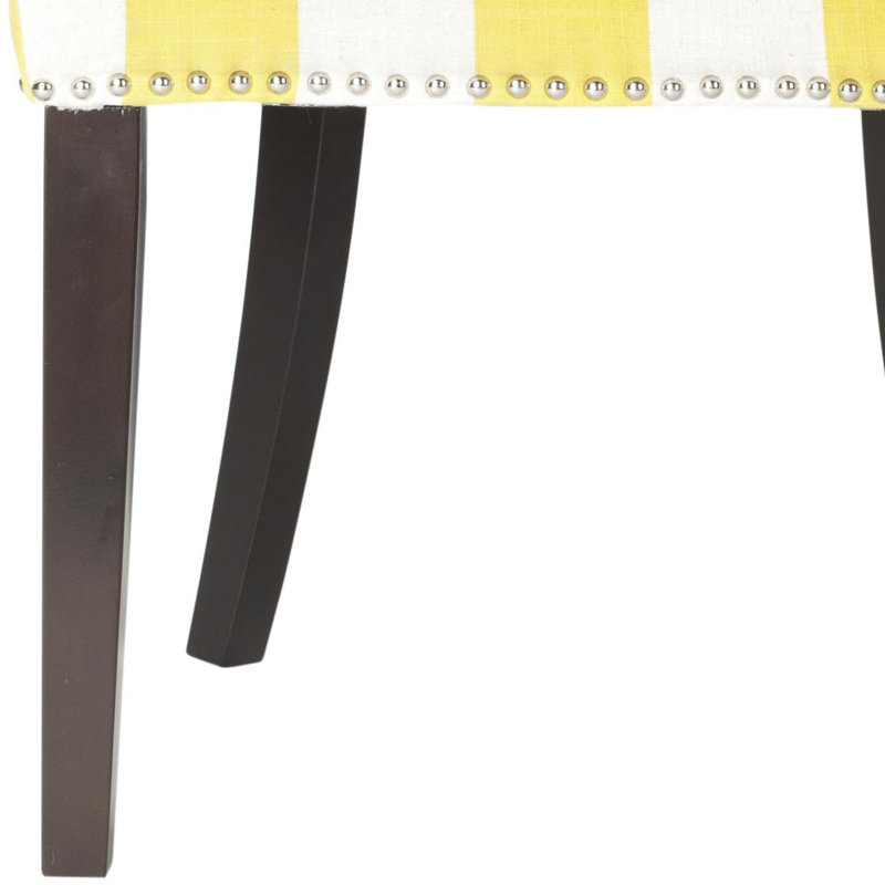 Capetown 19.5'' H Upholstered Side Chair, Yellow / White Stripe, 2
