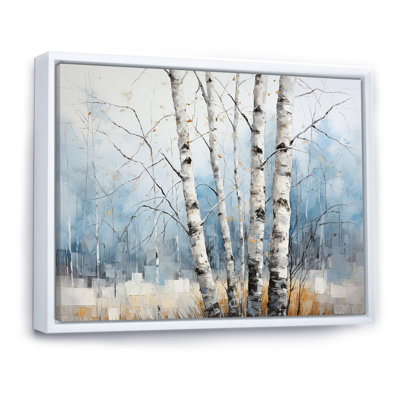 Bouleaux blancs, forêt, paysage d'hiver III - décoration murale bouleau