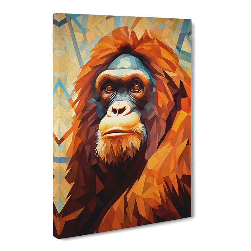 Orangutan Cubism No.2 - No Frame Print, 76cm H x 50cm W x 3cm D