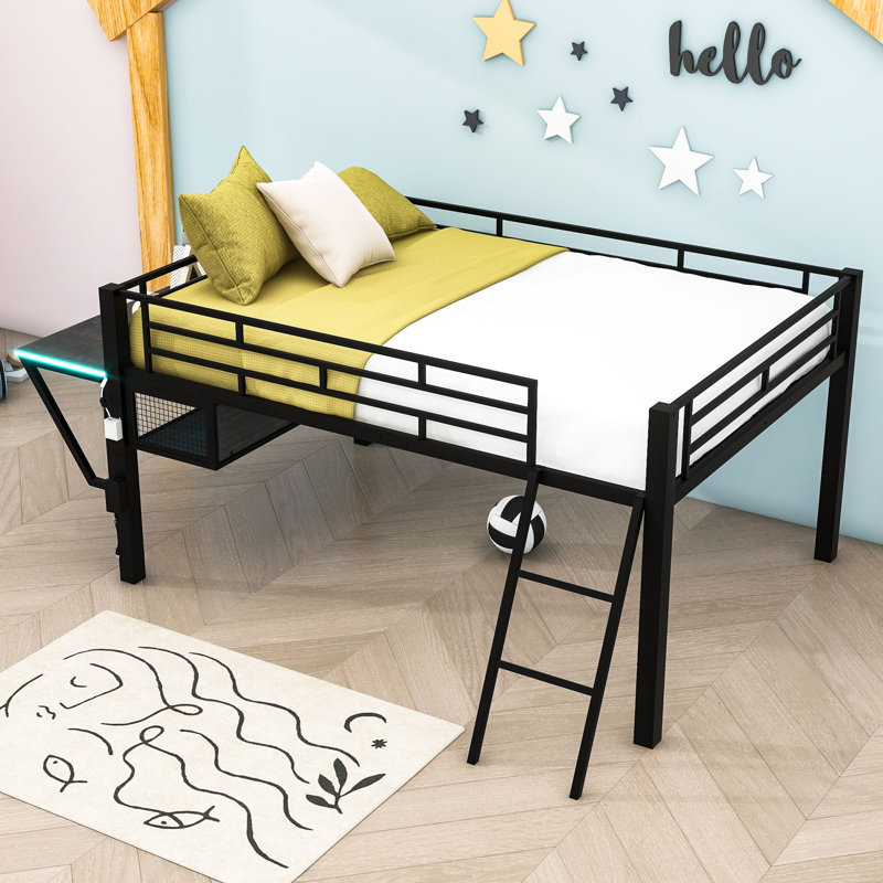 Janelyn Kids Loft Bed with Drawers, Full