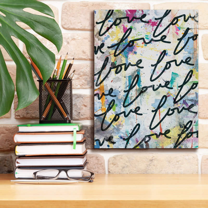Toile épique Graffiti «Lots Of Love 1» par Kent Youngstrom, 12 po x 16 po, H 16 po x l 12 po