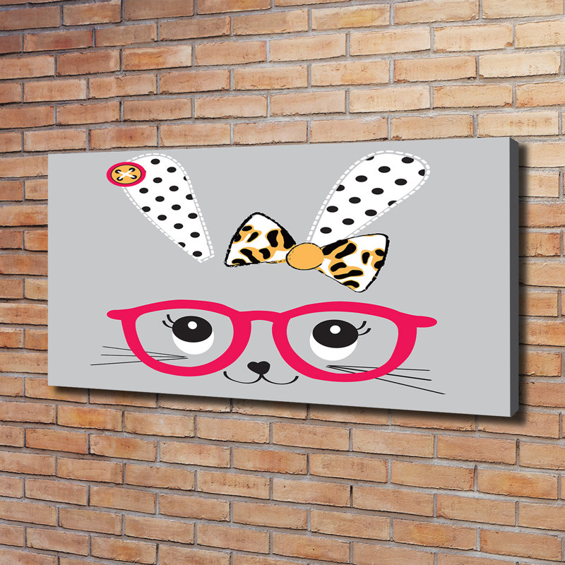 Rabbit With Glasses - Wrapped Canvas Print