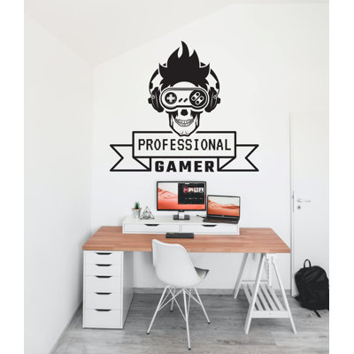 Décalcomanie murale Gamer Zone, décalcomanies de zone de jeu, décalcomanie de contrôleur de jeu vidéo, autocollants muraux, joystick, chambre à coucher pour enfants, autocollants muraux en vinyle
