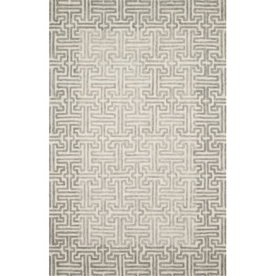 Tapis ivoire en laine touffeté à la main Zyshonne