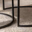 Ensemble de tables basses rondes en fer massif noir Retro