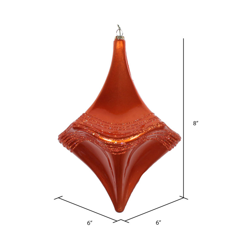 Ornement de Noël bonbon scintillant, Orange brûlé