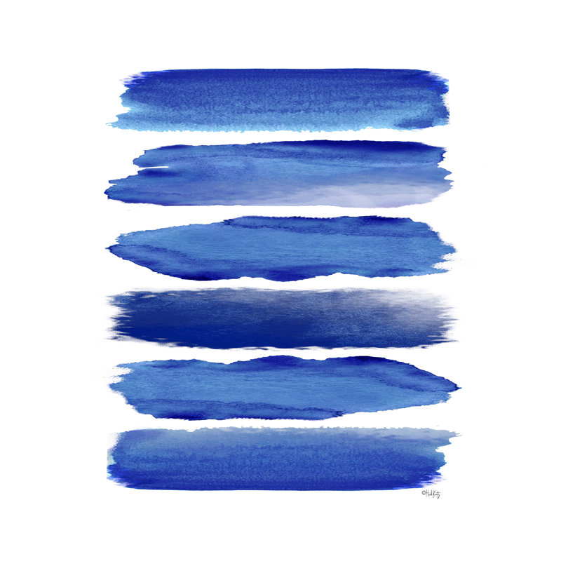 Watercolor Strokes Blue II - impression sur toile tendue, H 40 po x l 30 po