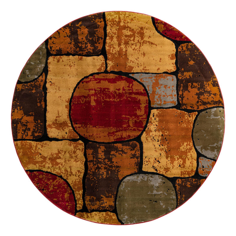 Geometric Area Rug, Round 215.9cm