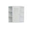 Armoire de salle de bain murale avec miroir - 6 tablettes ouvertes, 3 tablettes réglables ouvertes blanches, enduite