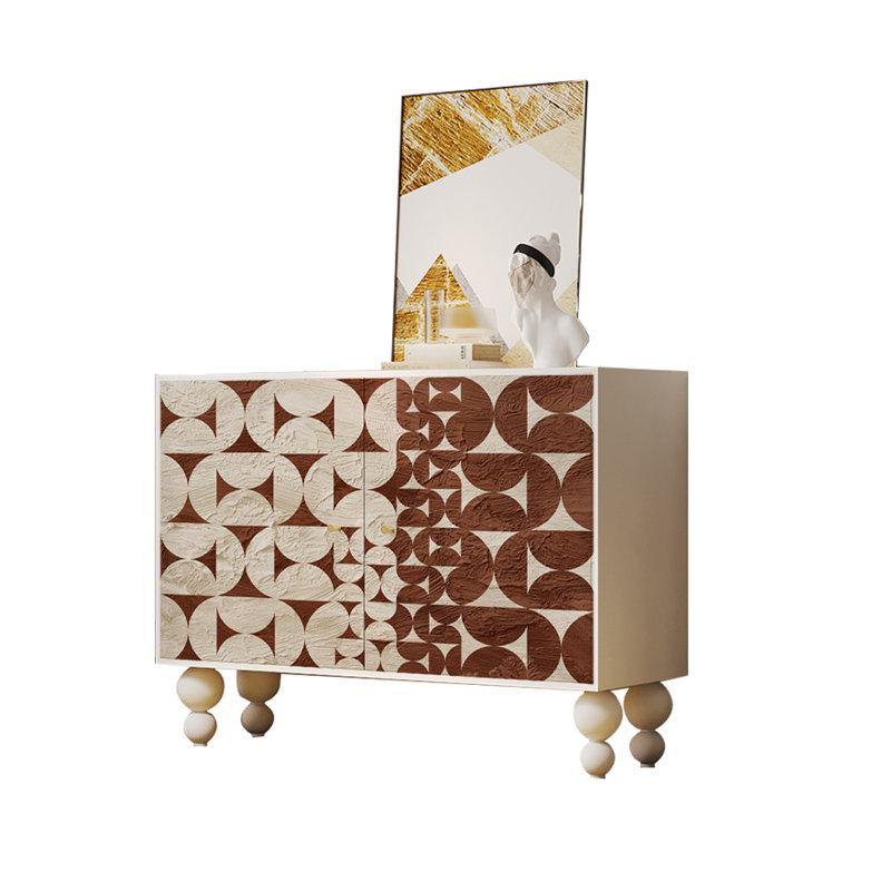 Armoire d'appoint moderne en bois massif, Blanc