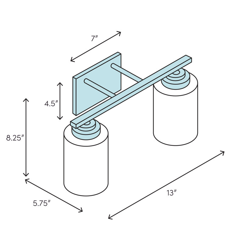 Éclairage pour salle de bain 2 lumières Rakhiya