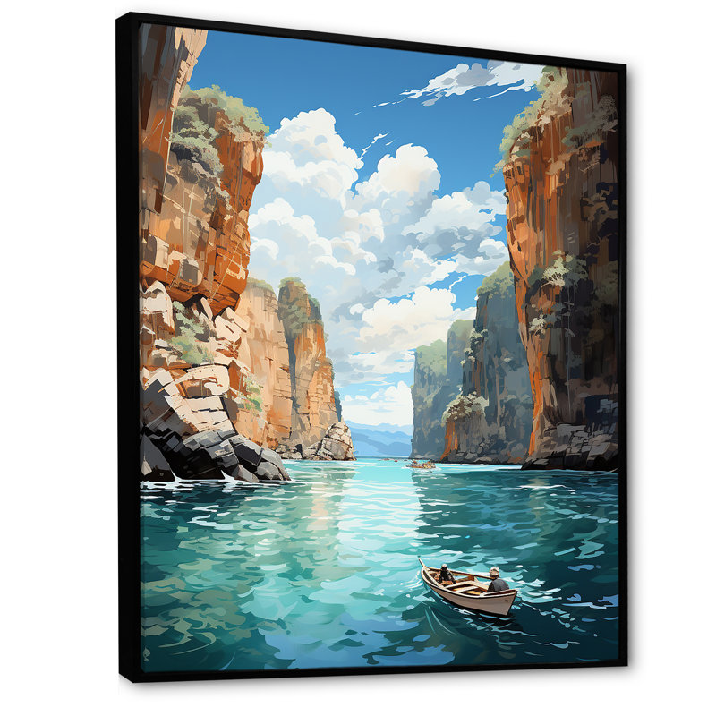 Falaises de Krabi, Lanese, Thaïlande, sur toile, Cadre flottant noir, H 32 po x l 24 po x P 1 po