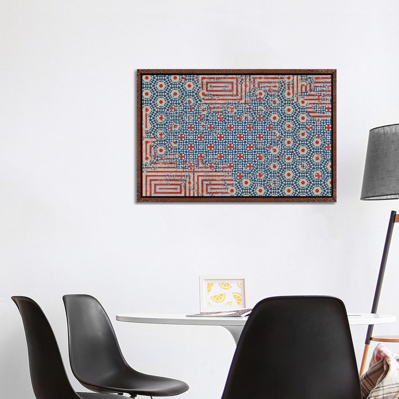 Abstract Flag 1 Piece Wall Art on Canvas, 101.6 cm H x 66.04 cm W x 4.445 cm D, Classic Wood Floater Framed
