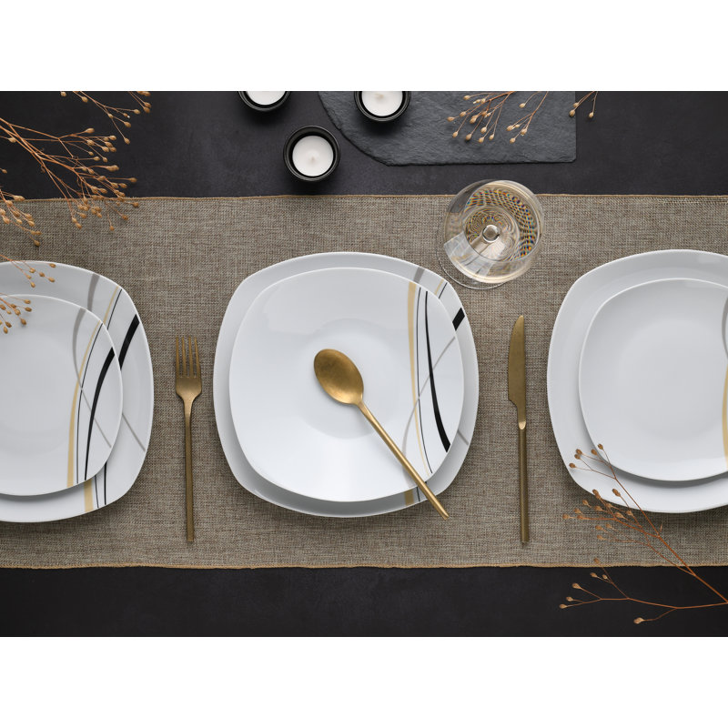 Square Dinnerware Set 62 Piece - Service for 6