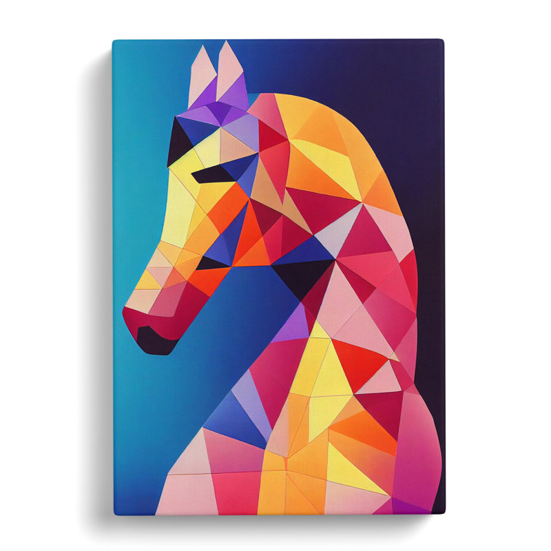 Lenhartsville Horse Geometric - Wrapped Canvas Print, 50cm H x 35cm W x 3cm D
