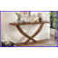 Table basse rustique moderne de 57 po Mirod - Design à pieds croisés, surface spacieuse Base stable pour le salon-1327468533