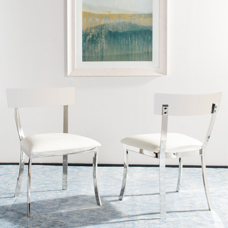 Chaise d'appoint rembourrée Cayce, Blanc