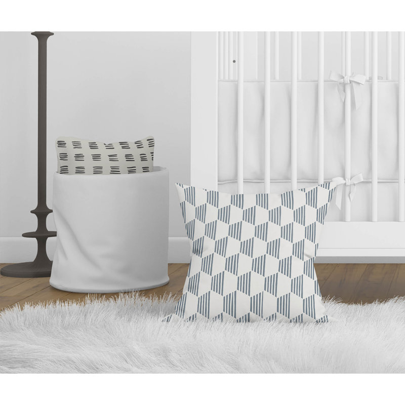 Coussin Hexaline, H 26 po x l 26 po, Bleu géométrique
