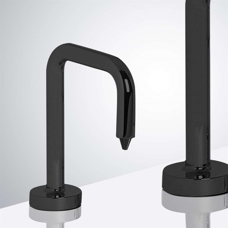 Robinet avec capteur automatique mains libres BathSelect Pescara et distributeur de savon liquide sans contact au fini bronze huilé foncé