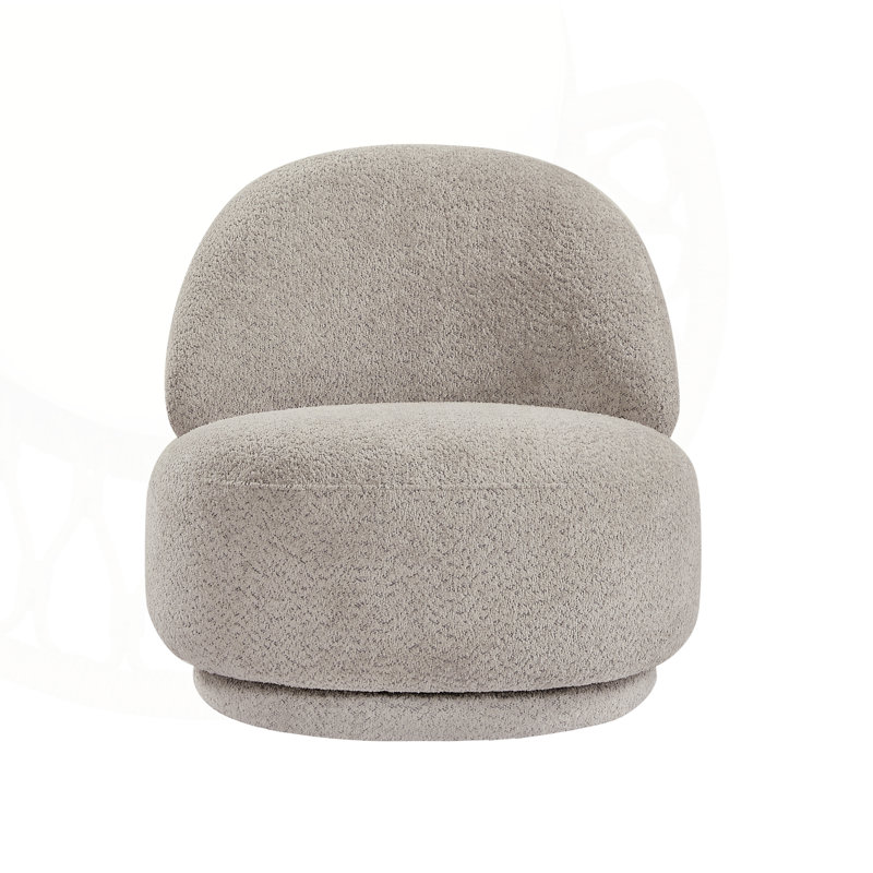 Fauteuil d'appoint pivotant pour le salon avec rotation à 360 degrés et confort semblable à celui d'un nuage., Gris clair