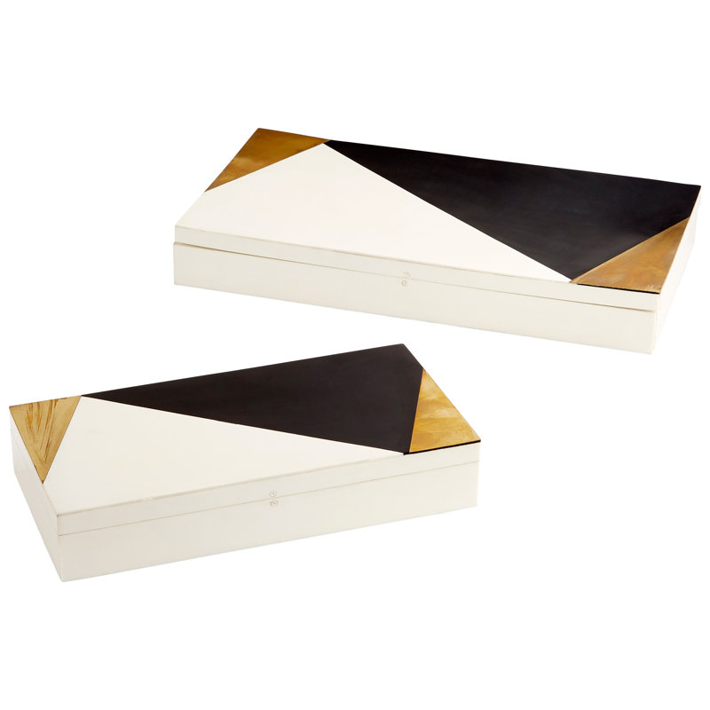 Modametric Resin Decorative Box, 2.5" H x 16" W x 7.25" D