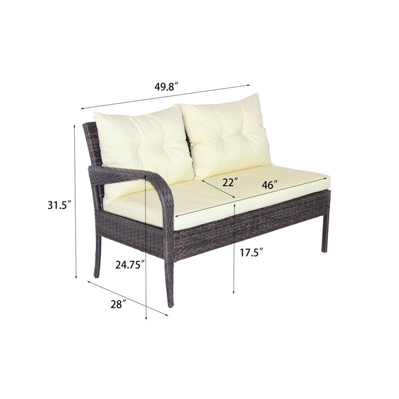 Ensemble de conversation modulaire avec coussins 2 pièces Chapple