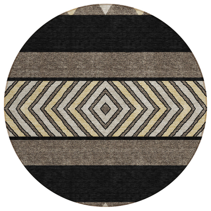  Chayden Area Rug with Non-Slip Backing, Round 8'