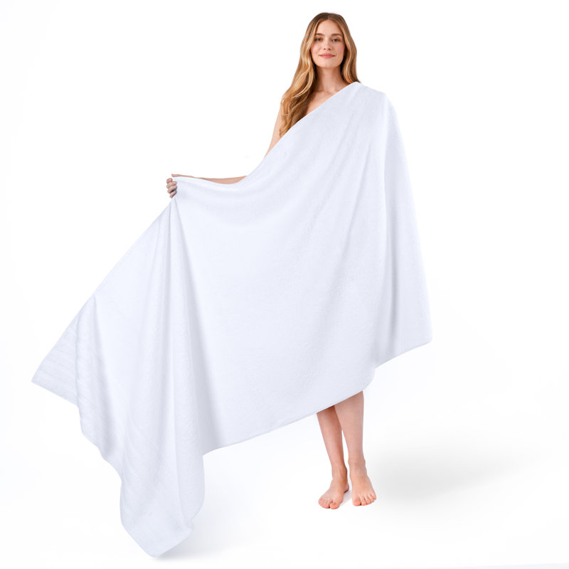Darcelle 100% Cotton 35x70 Jumbo Large Bath Sheet, White, 1