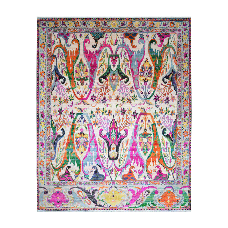 Nazmiyal Collection Transitional Bijar Pure Silk Rug 11'11" x 14'11"