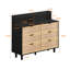 Armoire de rangement en rotin 6 tiroirs avec lumières DEL et prise de courant-903993784