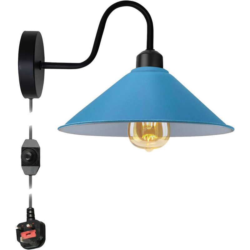 Anastasha Plug-in Armed Sconce, Blue