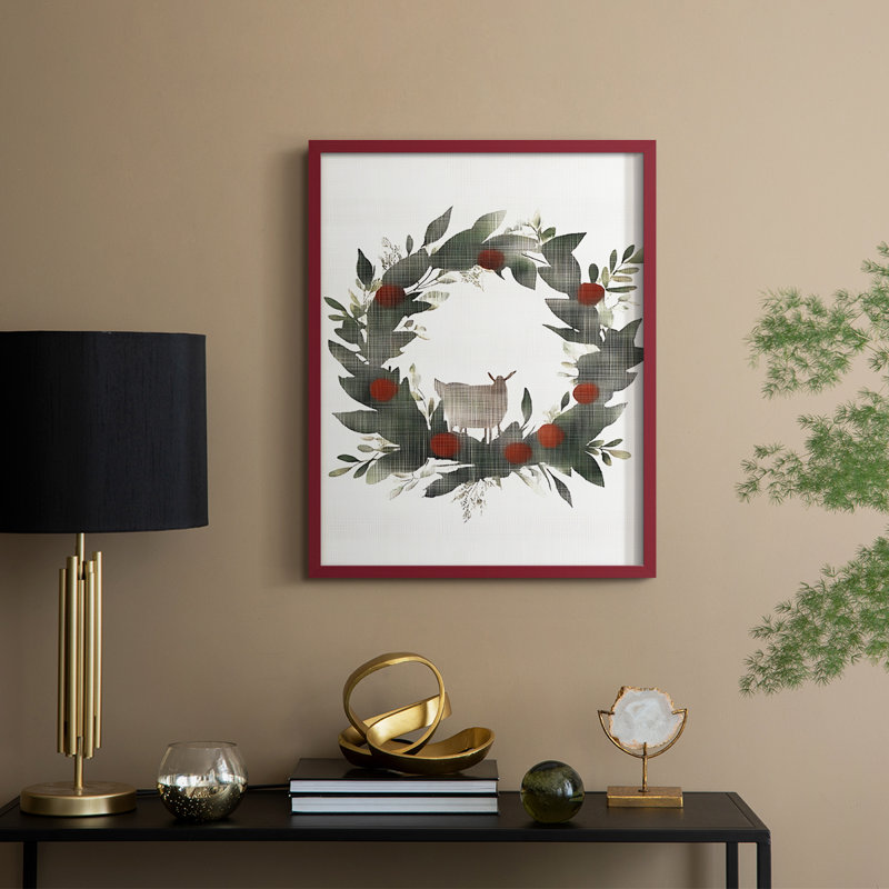 «Christmas Holiday Art», reproduction encadrée CECLIX, Rouge, H 15 po x l 12 po