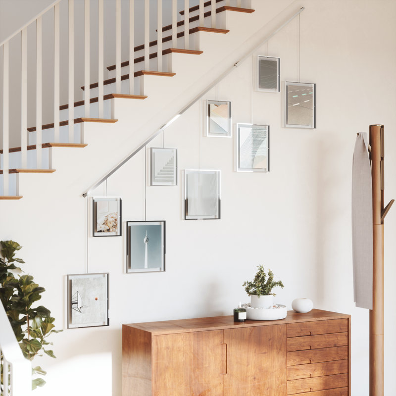 Exhibit Wall Picture Frames, Set of 9, Grey