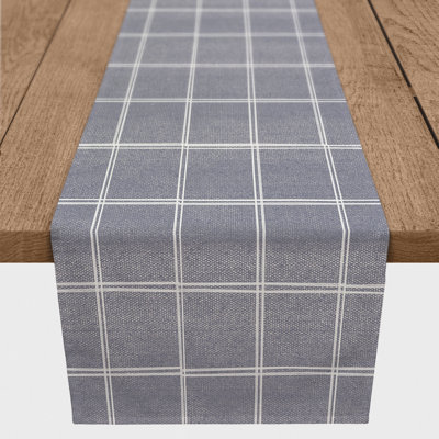Linen With Plaid Green 4 Table Runner