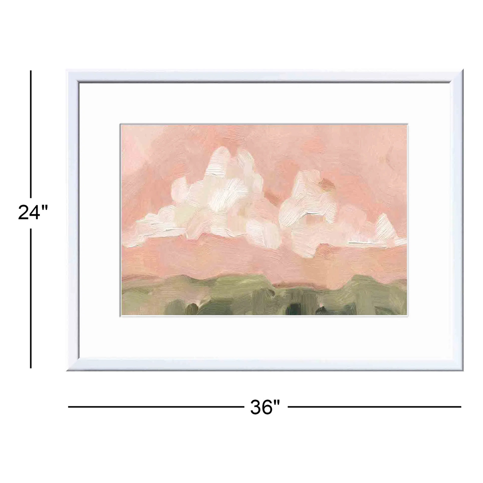 Pink Haze Sunset I by Emma Scarvey, White, 24"H x 36"W