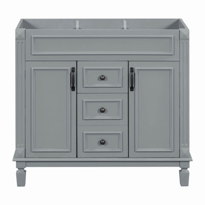 Meuble-lavabo 36 po sans lavabo supérieur, armoire seulement, armoire de rangement moderne avec 2 portes à fermeture douce