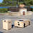 Vezira Rectangle Concrete Propane Smokeless Fire Pit Table with Hidden Fuel Tank