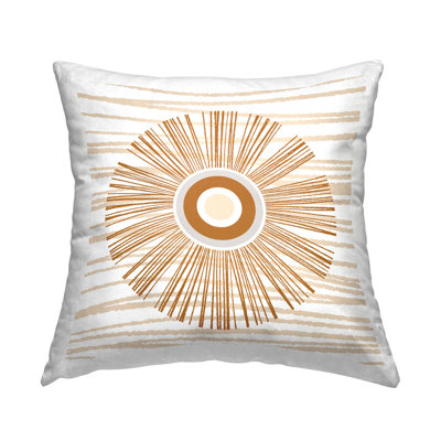 Boho Abstract Sun Ray Stripes Printed Throw Pillow Design By Martina Pavlova