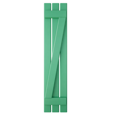 Volets extérieurs Americraft à trois panneaux (2 tasseaux) en bois véritable avec barres en Z (par paire), 11 1/2 po L x 40 po H, motif nénuphars