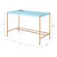 Bureau à la mode avec apparence bleue et dorée