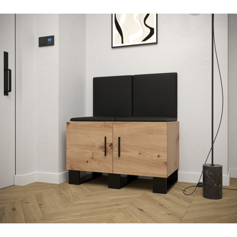 12 Pair Shoe Storage Cabinet, Brown/Black