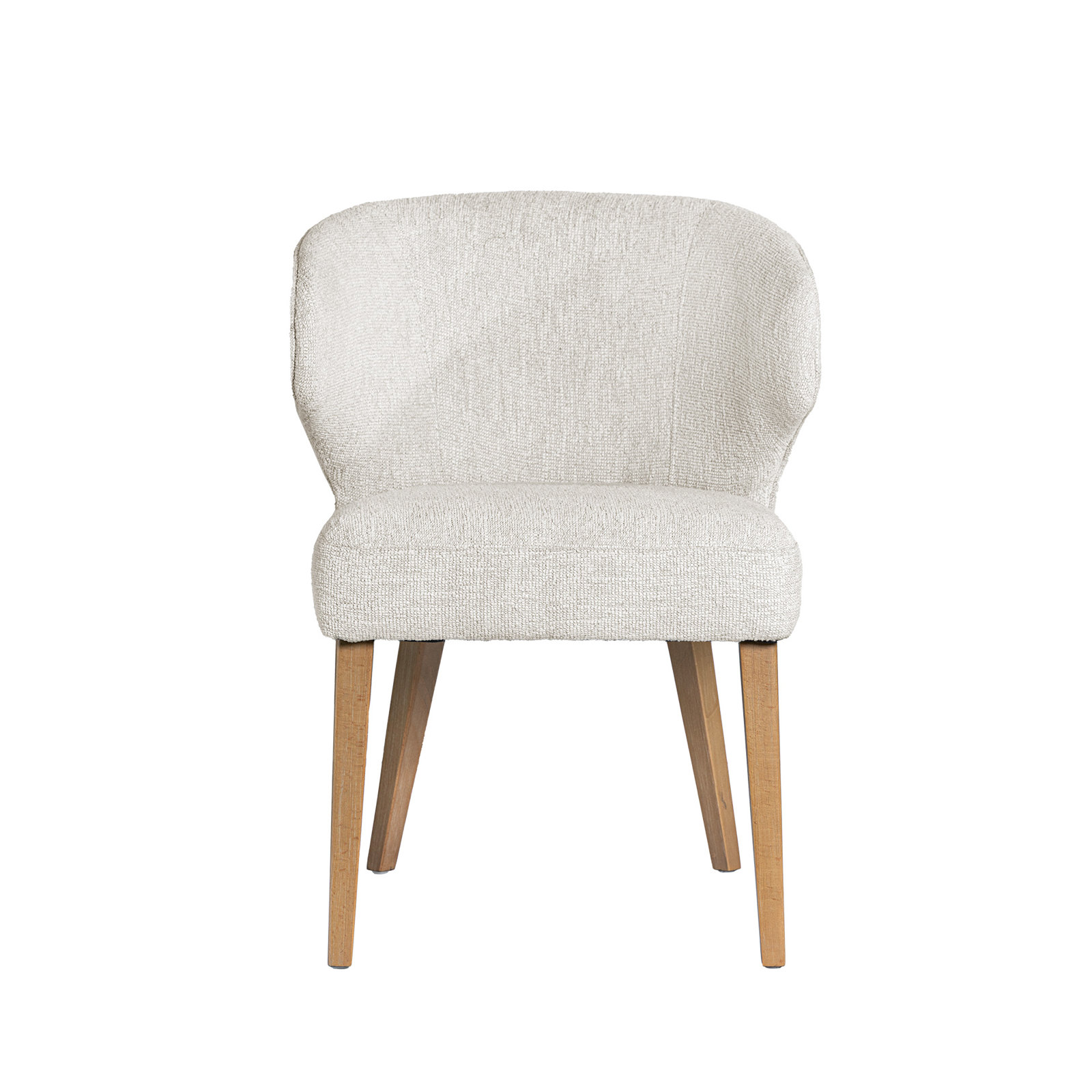 Golino Fabric Upholstered Wingback Side Chair, Cream, Brown