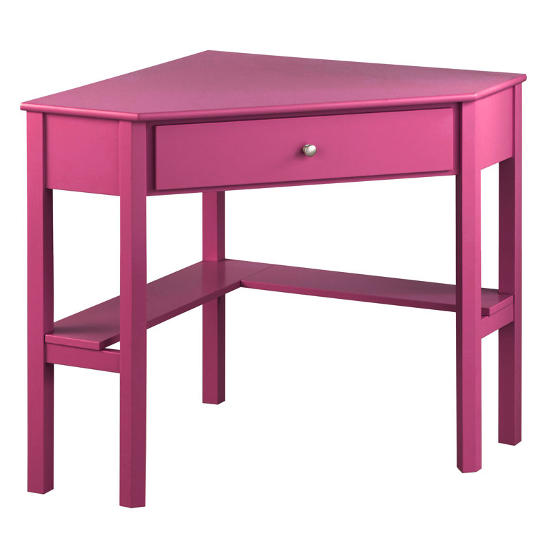 Careyann Corner Writing Desk, Magenta Pink